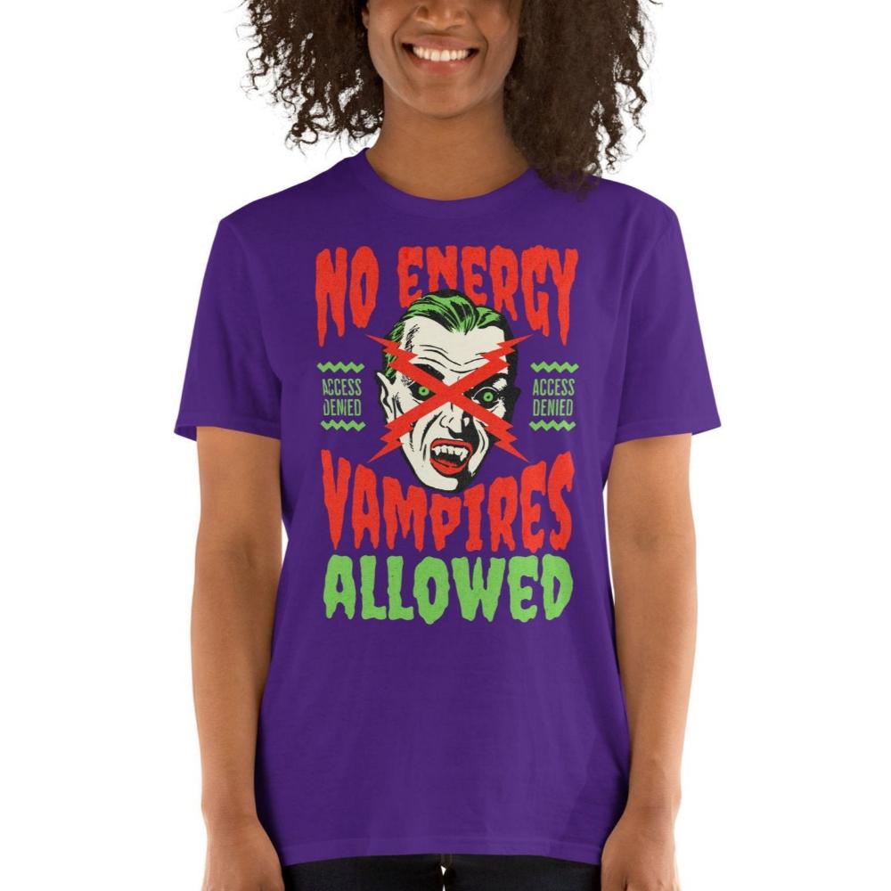 No Energy Vampires Allowed TShirt - Purple Color - https://ascensionemporium.net